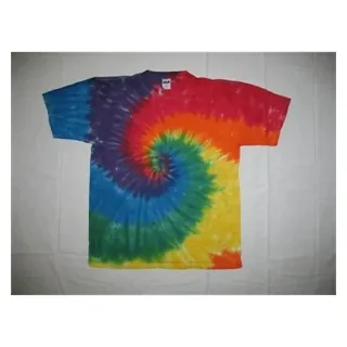 Cut Spiral-Design Rainbow Tie Dye T-Shirt