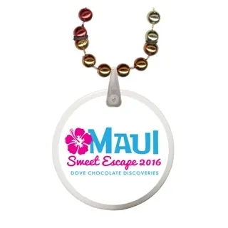 Round Rainbow Mardi Gras Beads with Disk and Decal