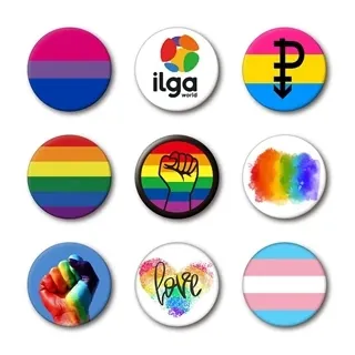 LGBT Rainbow Button Badge Gay Pride Pins