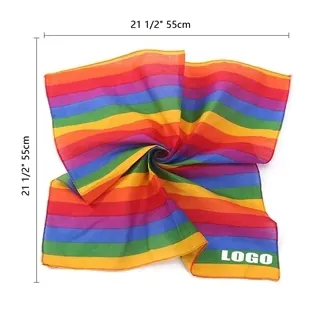 LGBT Rainbow Bandana Square Scarf Colorful Striped