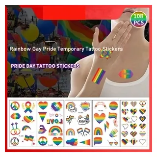 LGBT Rainbow Gay Pride Temporary Tattoo Stickers