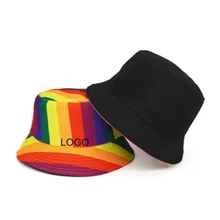 Packable Summer Travel Fisherman Rainbow LGBT Bucket Hat