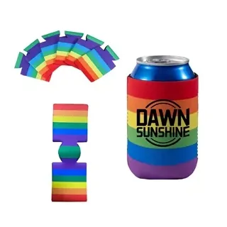 Neoprene Collapsible Rainbow Can Cooler