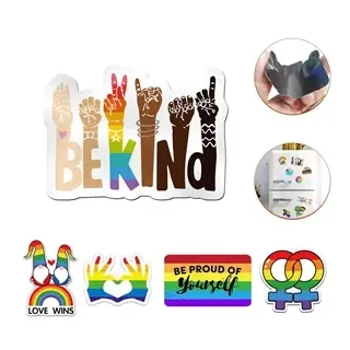Custom Rainbow Pride Shape Magnetic Sticker