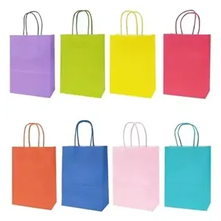 5.9 x 3 x 8 Rainbow Kraft Paper Bag