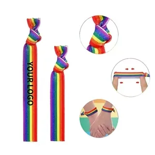 Vibrant Rainbow Elastic Wristband
